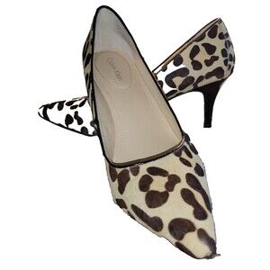 Calvin Klein Calf Hair, Leopard print Shoes-size 8